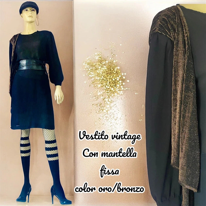 Vintage dress with cape