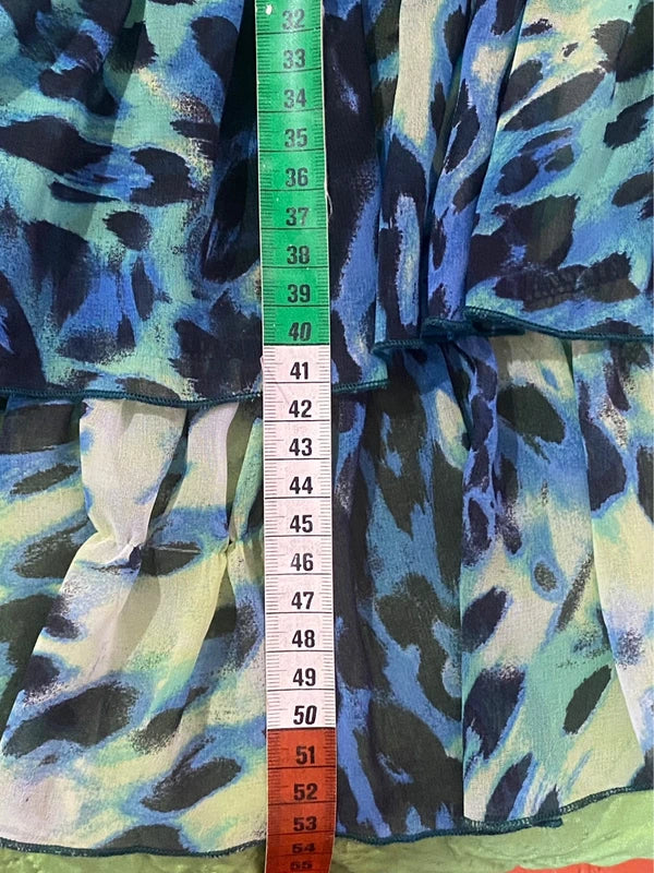 Top Con Peplo In Denim In Fantasia Maculata Denny Rose