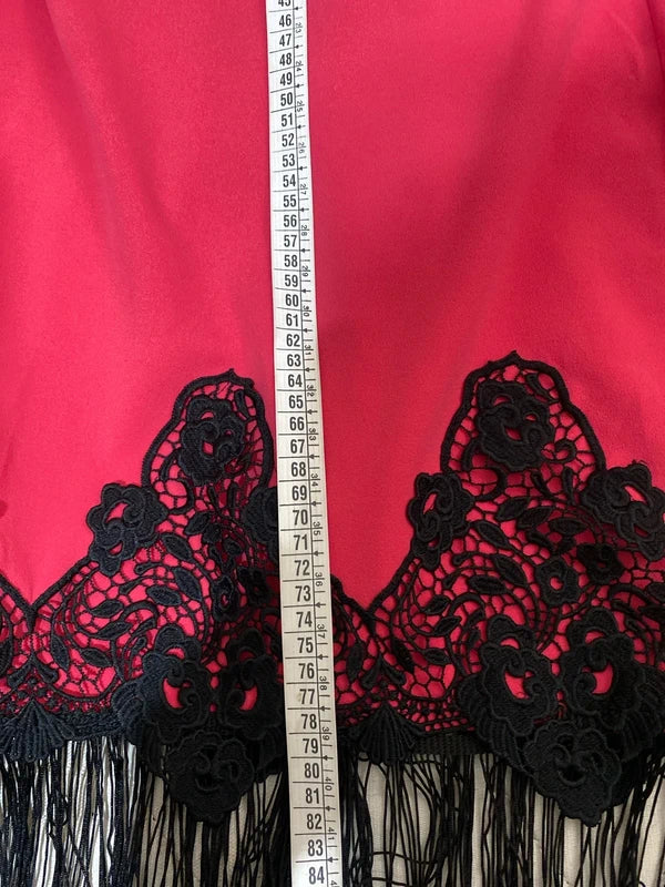 Tubino In Pizzo & Frange Misure Nelle Foto