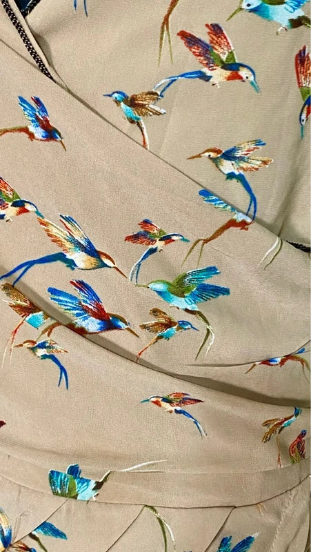 Vintage Tubino Drappeggiato Incrociato