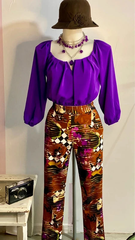 Crop Top Pantalone a vita alta elastico Misure da una S alla 46