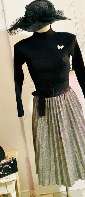 Gonna Longuette Plissettata Top In Viscosa