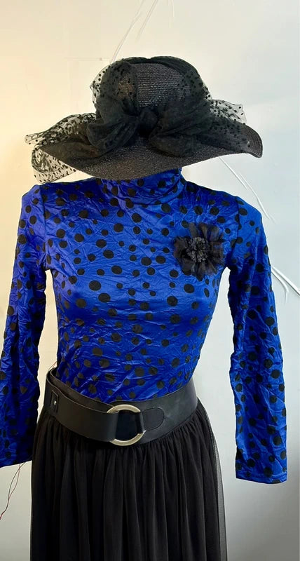 Dolcevita A Pois Spilla Decorativa & Gonna Longuette in Tulle Misure in Foto