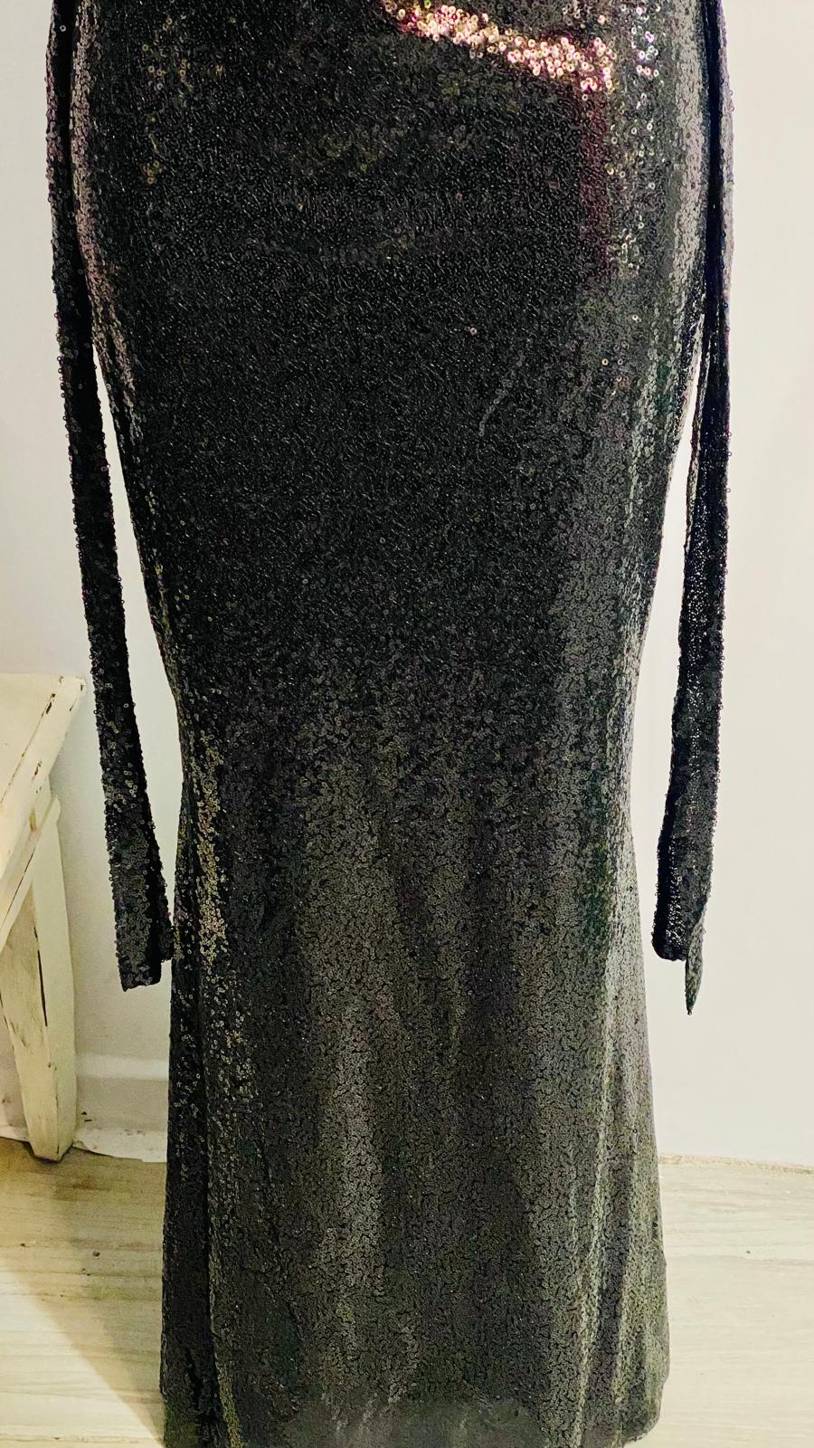 Abito Elegante Nero Paiettato