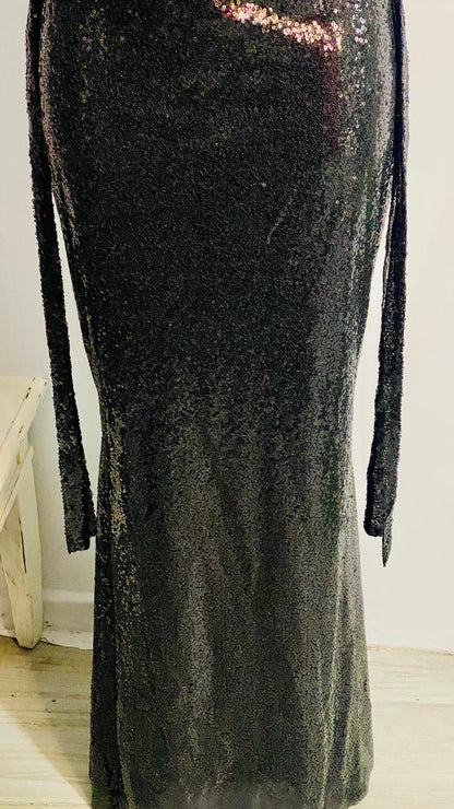 Abito Elegante Nero Paiettato