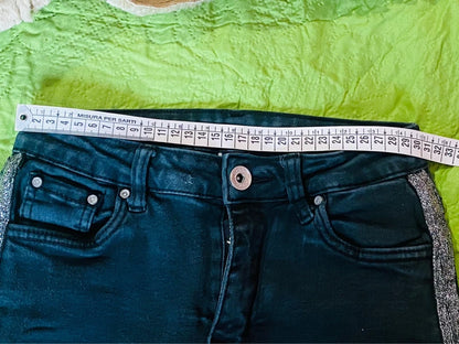 Completo Arge Top Body & Jeans Con Bande Argento