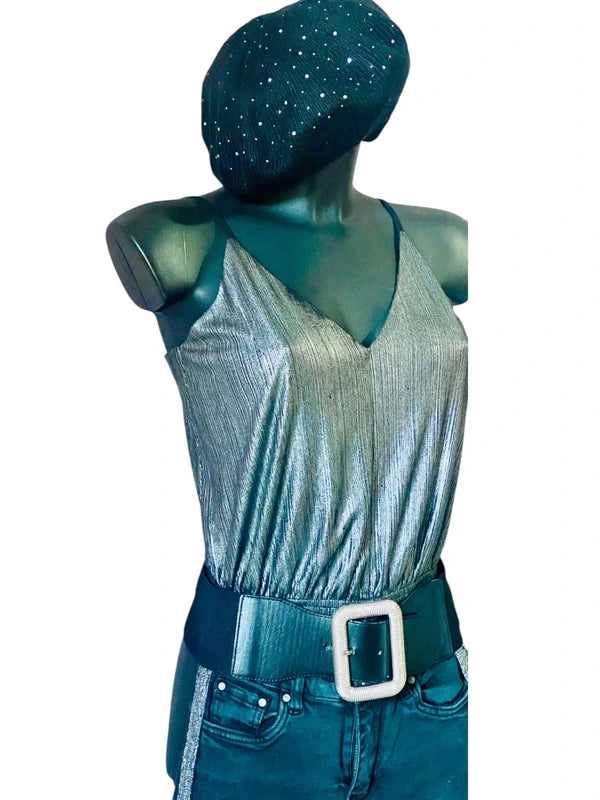 Completo Arge Top Body & Jeans Con Bande Argento