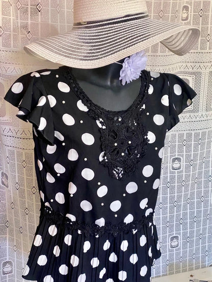 Top Con Voilant A Pois Plissettato Effetto Pizzo Misure In Foto