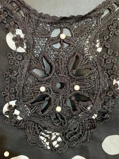 Top Con Voilant A Pois Plissettato Effetto Pizzo Misure In Foto