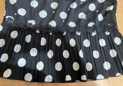 Top Con Voilant A Pois Plissettato Effetto Pizzo Misure In Foto