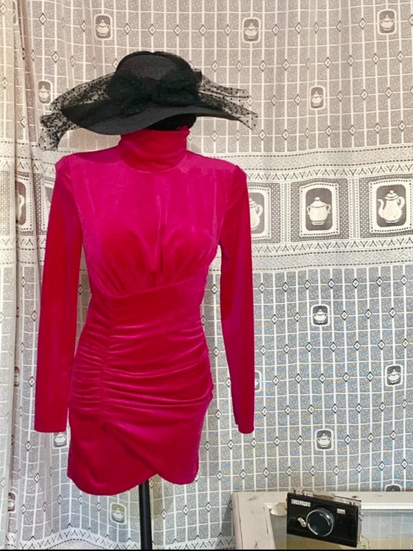 Tubino Effetto Ciniglia Drappeggiato Misure Nelle Foto