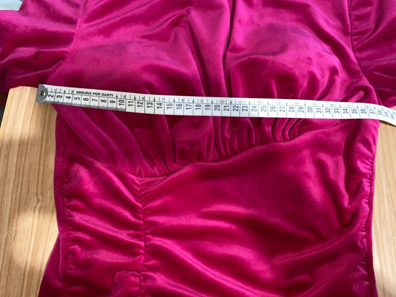 Tubino Effetto Ciniglia Drappeggiato Misure Nelle Foto