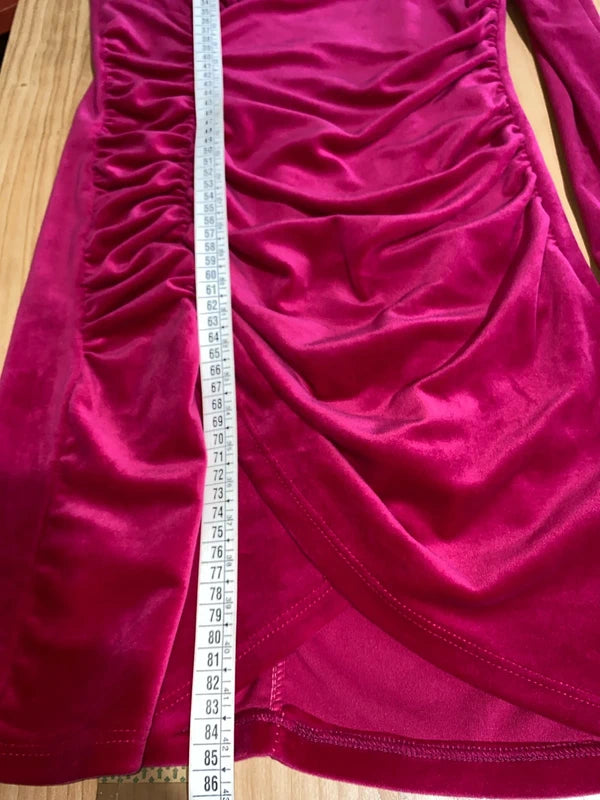 Tubino Effetto Ciniglia Drappeggiato Misure Nelle Foto