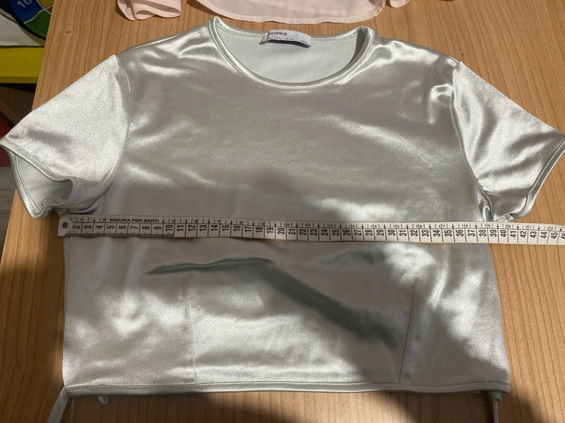 Gonna Longuette Vintage & Top Crop Bershka Misure Nelle Foto