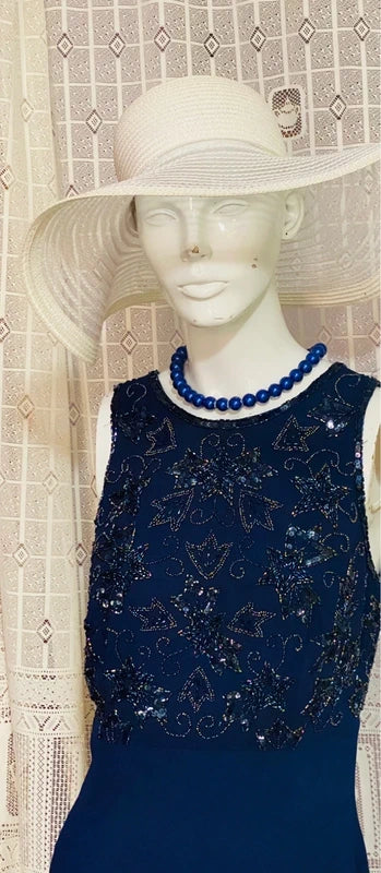 Abito Elegante Con Perline Strass Lavorate A Mano Misure Nelle Foto