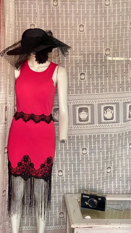 Tubino In Pizzo & Frange Misure Nelle Foto