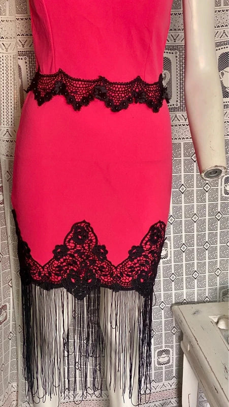 Tubino In Pizzo & Frange Misure Nelle Foto