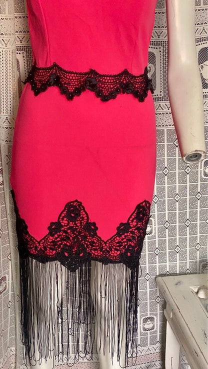 Tubino In Pizzo & Frange Misure Nelle Foto