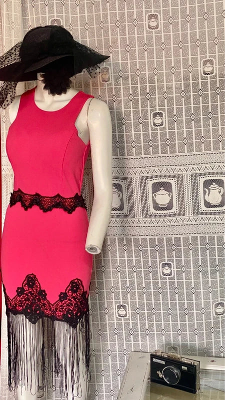 Tubino In Pizzo & Frange Misure Nelle Foto