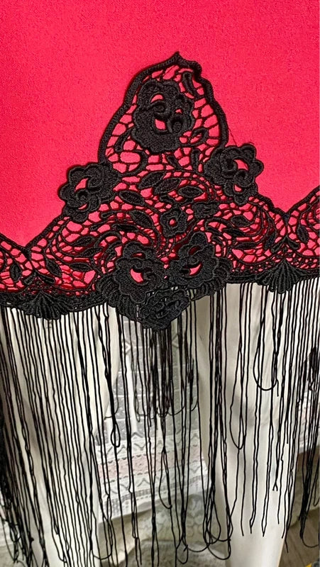 Tubino In Pizzo & Frange Misure Nelle Foto