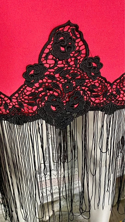 Tubino In Pizzo & Frange Misure Nelle Foto