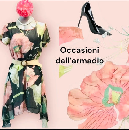 Abito vintage Asimmetrico Misure nelle Foto