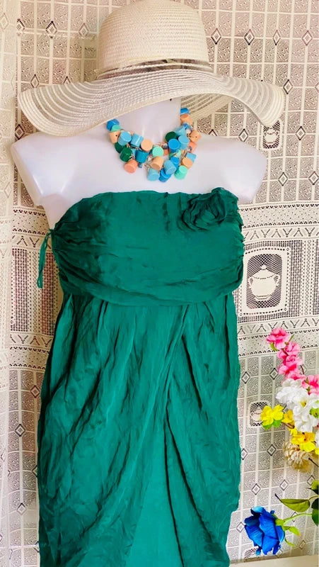 Tubino Drappeggiato 100% Seta Silk