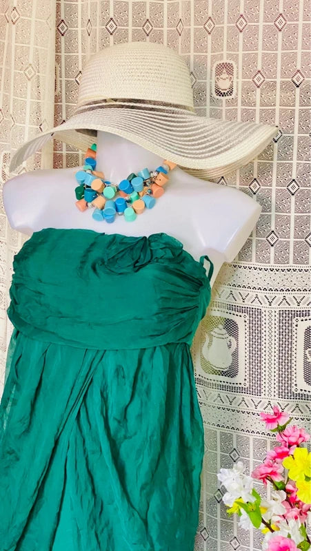 Tubino Drappeggiato 100% Seta Silk