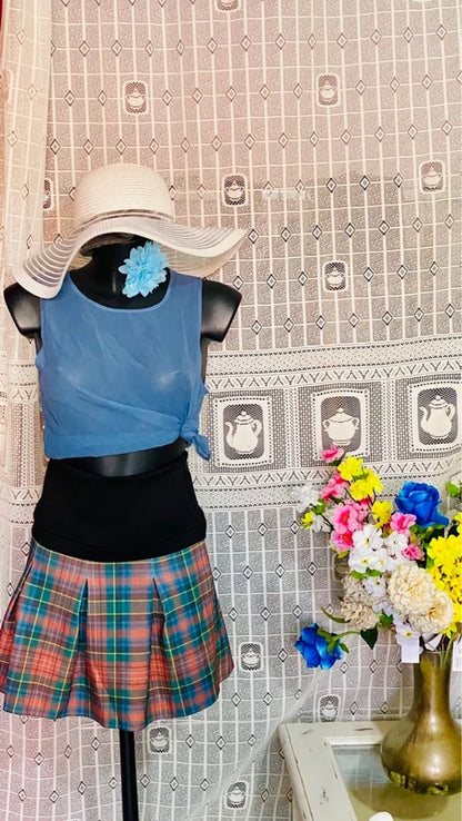 Gonna Plissettata Top in Seta Misure in Foto