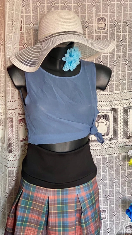 Gonna Plissettata Top in Seta Misure in Foto