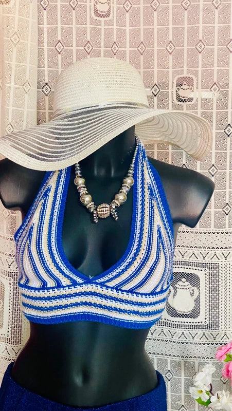 Completo Gonna Glitterata e Top ad Uncinetto Misure in Foto