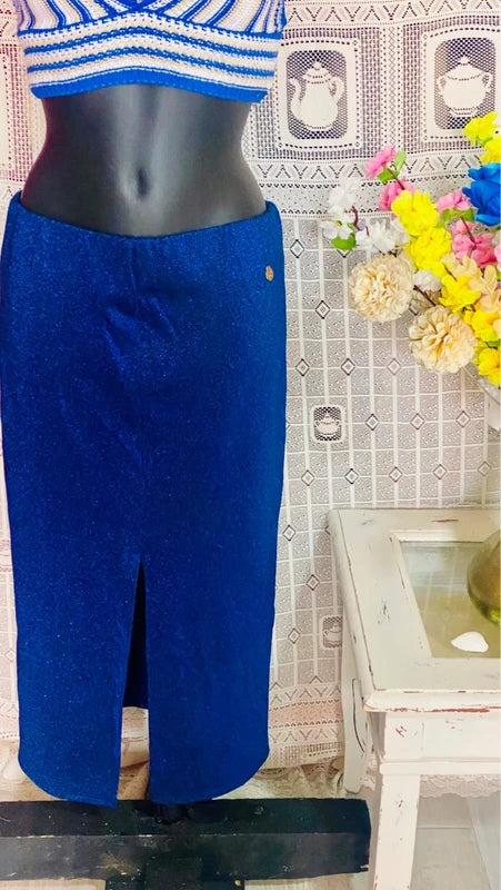 Completo Gonna Glitterata e Top ad Uncinetto Misure in Foto