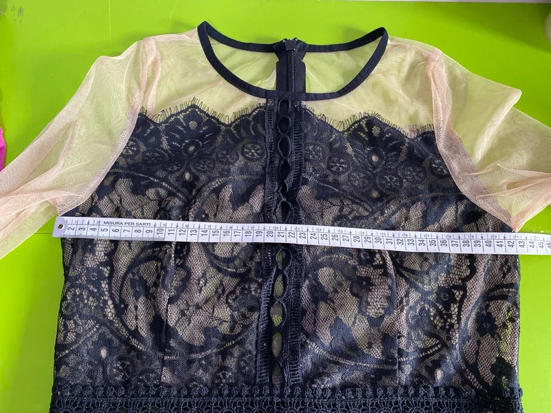 Abito Lungo Vintage Gothic  in Tulle e Pizzo