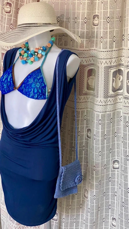 Top Costume Vestito & Borsa Pochette ad Uncinetto