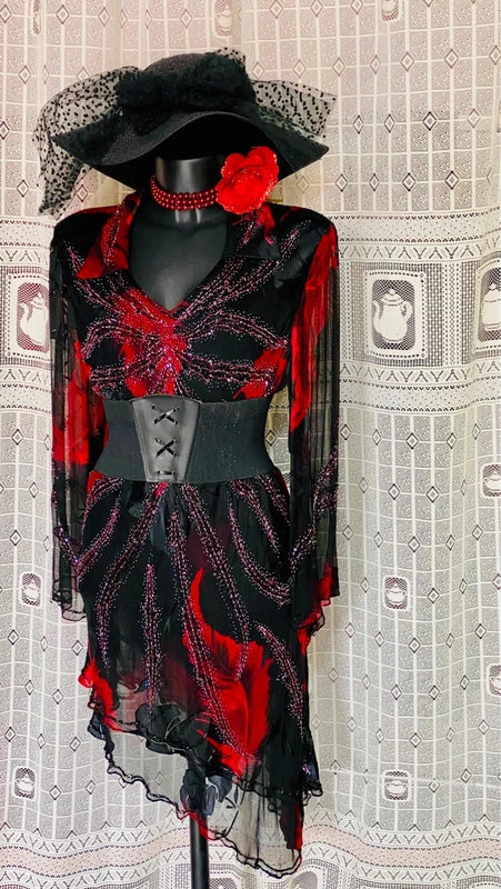 Abito Vintage Anni 70 in Chiffon