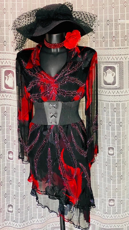 Abito Vintage Anni 70 in Chiffon