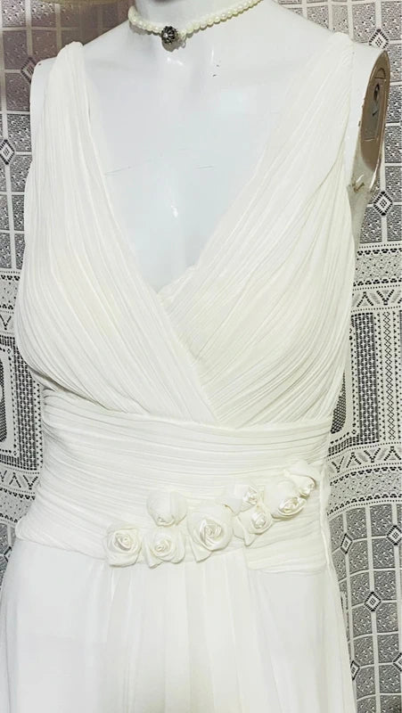 Abito Lungo Total White per Eventi Speciali Sposa Wedding Damigella d'Onore