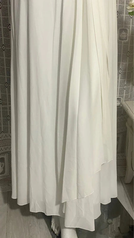 Abito Lungo Total White per Eventi Speciali Sposa Wedding Damigella d'Onore