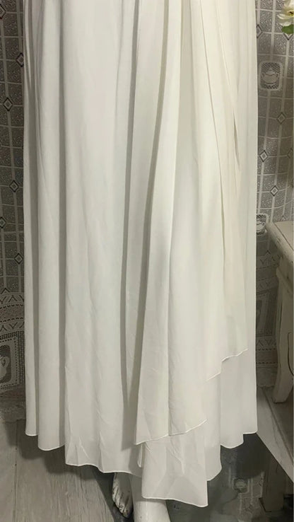 Abito Lungo Total White per Eventi Speciali Sposa Wedding Damigella d'Onore