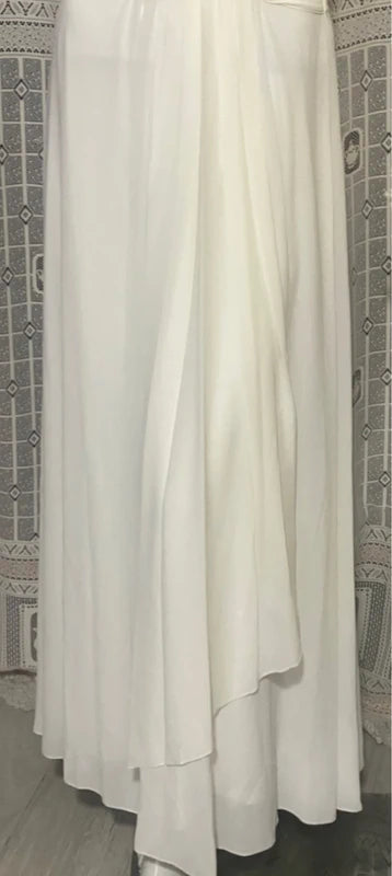 Abito Lungo Total White per Eventi Speciali Sposa Wedding Damigella d'Onore