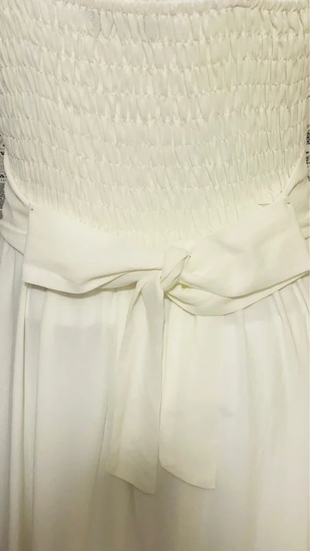 Abito Lungo Total White per Eventi Speciali Sposa Wedding Damigella d'Onore