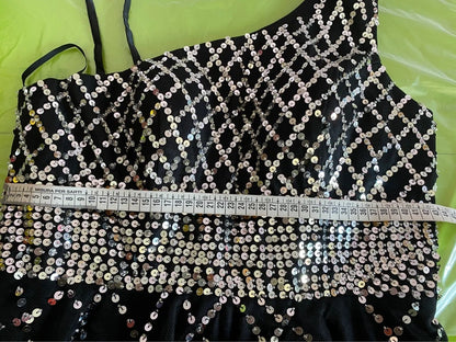 Abito Elegante Vintage Monospalla con Paillettes in Tulle