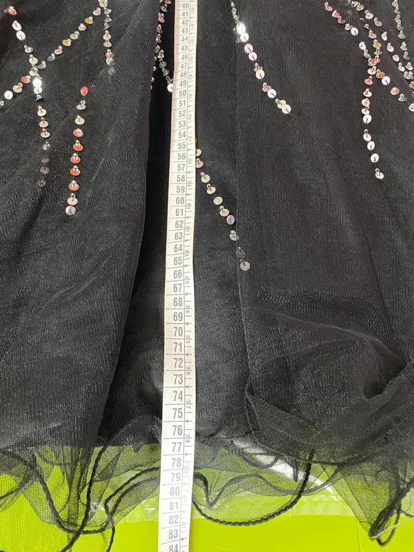 Abito Elegante Vintage Monospalla con Paillettes in Tulle