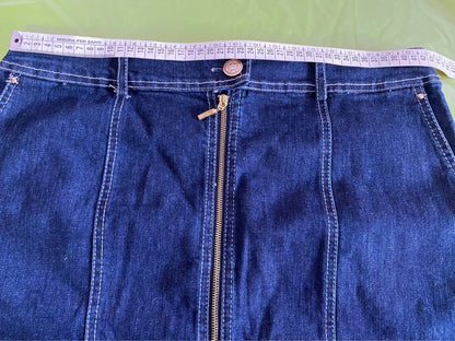 Gonna Vintage Longuette in Denim Jeans in Pizzo e Top