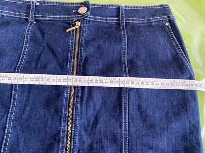 Gonna Vintage Longuette in Denim Jeans in Pizzo e Top