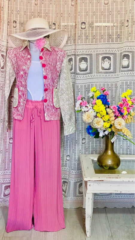 Blazer Etnico Artistico Pantalone Plissettato e Body