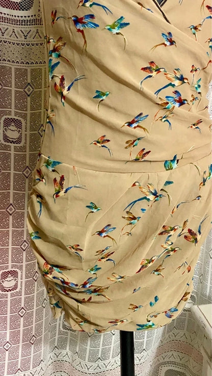 Vintage Tubino Drappeggiato Incrociato