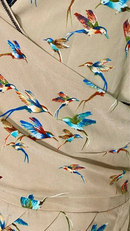 Vintage Tubino Drappeggiato Incrociato