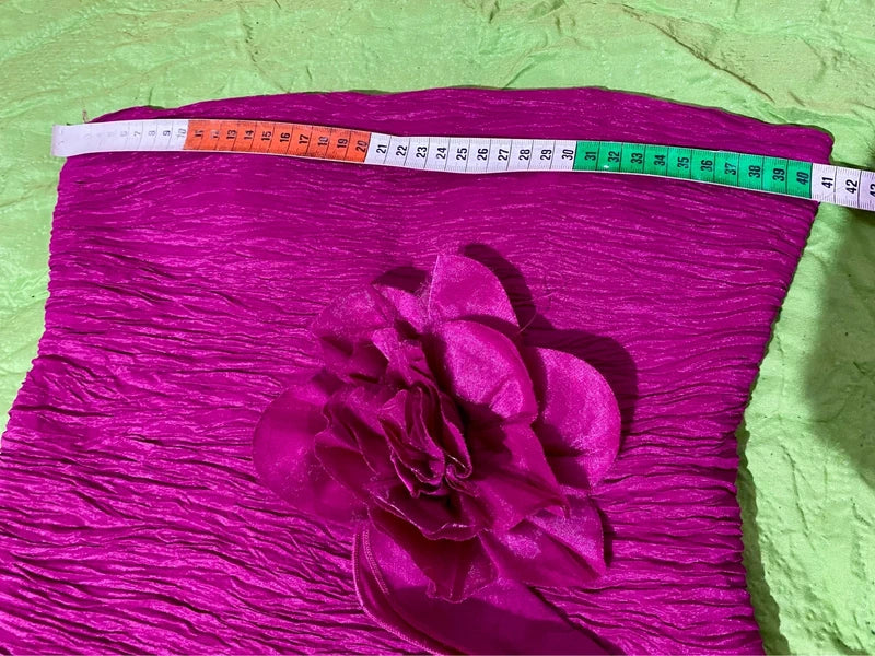 Tubino Fucsia Con Fiori In 3D Elastico Misure Nelle Foto