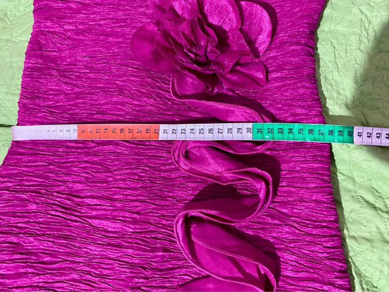 Tubino Fucsia Con Fiori In 3D Elastico Misure Nelle Foto